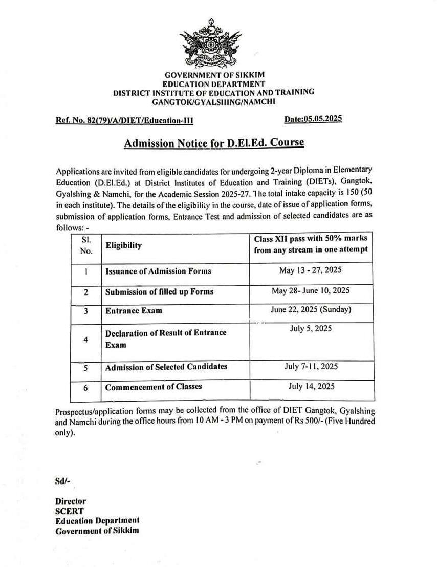 Admission Notice 2025